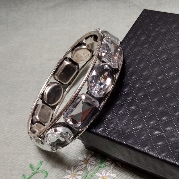 Large Rhinestone Bangle Bracelet - Picture 1 of 4